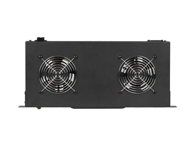 19" VENTILÁTOROVÁ JEDNOTKA / VENTILAČNÍ PANEL S LCD 2 VENTILÁTORY + TERMOSTAT 230V ČERNÁ
