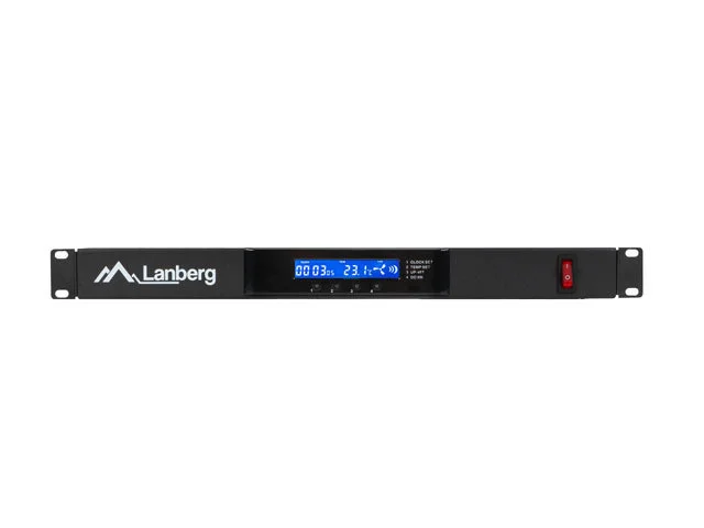 19" VENTILÁTOROVÁ JEDNOTKA / VENTILAČNÍ PANEL S LCD 2 VENTILÁTORY + TERMOSTAT 230V ČERNÁ