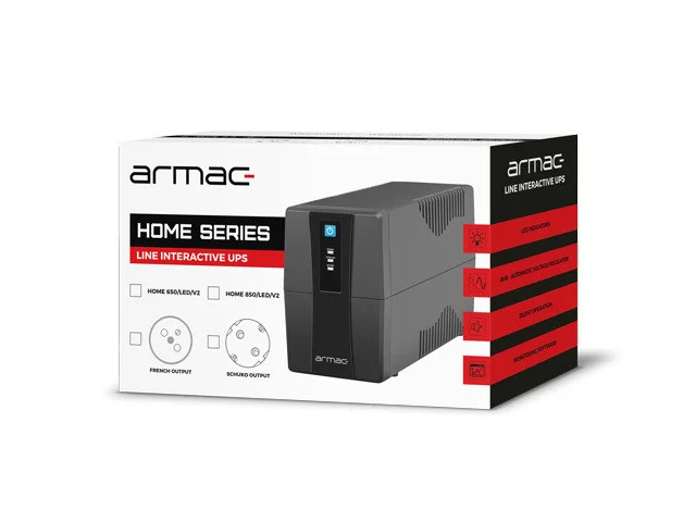 UPS ARMAC HOME H/650F/LED/V2 LINE-INTERACTIVE 650VA 2X SCHUKO OUTLETS USB-B LED