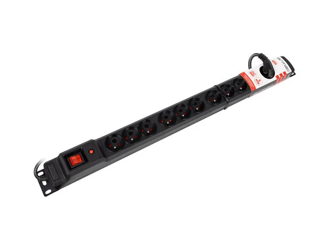 PŘEPĚŤOVÁ OCHRANA ARMAC MULTI 12M/10A RACK 19" 3M 12X FRENCH OUTLETS BLACK